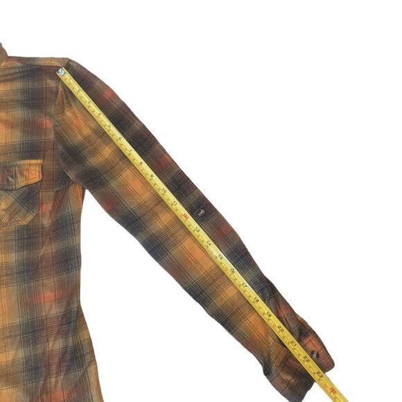 🛍️ Orange and Yellow Plaid Patterned Shirt - Picture 5 of 6